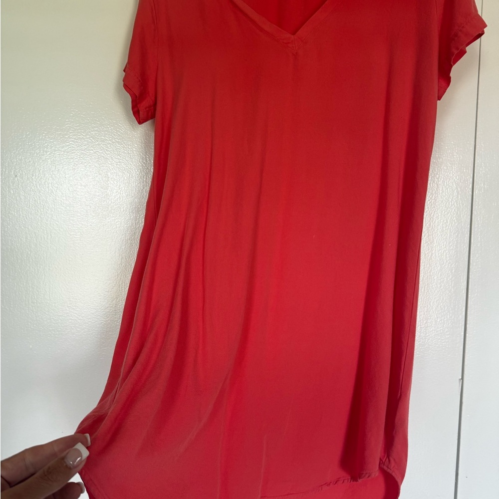 Women's peach V-Neck dress